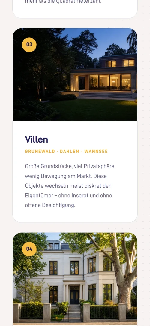 AURUM auf dem Telefon: Objektart Villen mit Außenaufnahme und Lagenangabe